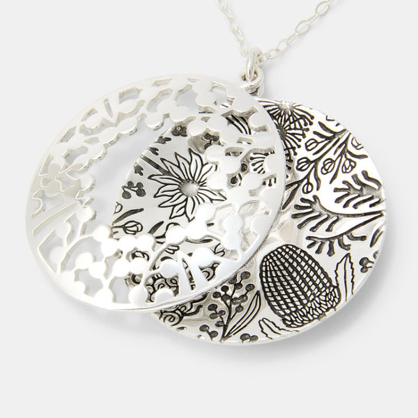 Statement pendant necklace with an Australian flora design